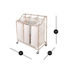 SMART DESIGN DELUXE ROLLING TRIPLE COMPARTMENT LAUNDRY SORTER 30 X 32 - BEIGE - Like New