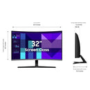 SAMSUNG 32" S3 FHD 100HZ CURVED MONITOR, GAME MODE, LS32D396GANXZA - BLACK - Like New