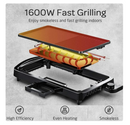 Ikich By Homasy 2-in-1 Electric Griddle CP137A Nonstick Pan Grill - BLACK - Like New