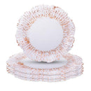 Koyal Wholesale Reef Glass Charger Plates, Set of 4 - Copper Foil Luster - Brand New
