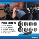 US WEIGHT WEIGHT SET FOR HOME GYM - BARBELL - BLACK/GRAY - Like New