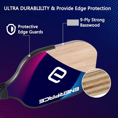 ENERFACE Pickleball Paddles Set of 2 Premium Wood Pickleball Rackets 2 Pack - Like New
