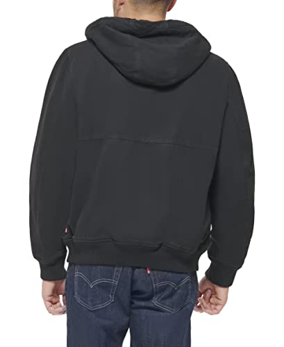 LEVI'S WORKWEAR FAUX SHEARLING LINED COTTON CANVAS JACKET, SIZE L, BLACK - Brand New