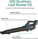 Denali SKIL 20V Brushless 400 CFM Leaf Blower 4.0Ah Battery ABL4714B-10 - Blue Like New