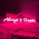 Neon Sign Always and Forever-Personalized Home LED Neon Light Signs B09VGM66P7 - Like New