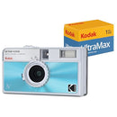 KODAK EKTAR H35N HALF FRAME FILM CAMERA BUNDLE KODAK ULTRAMAX 400/24EXP BLUE - Brand New