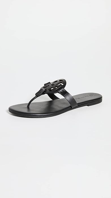 90852 Tory Burch Women's Miller Soft Sandals Perfect Black Size 8.5 Like New