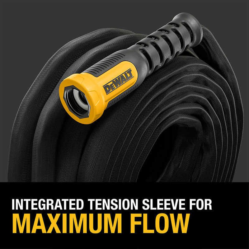 DEWALT HEAVY-DUTY PROFESSIONAL GRADE FABRIC HOSE 100FT - BLACK - Like New