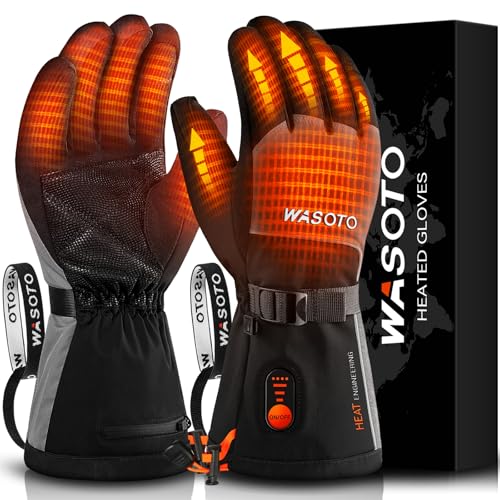 WASOTO HEATED GLOVES FOR MEN WOMEN 7.4V BATTERY 22.2WH RECHARGEABLE - BLACK - Like New