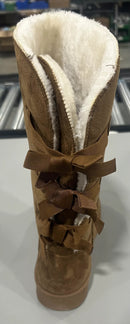 GENERIC WOMENS FUR LINED LACE UP SNOW BOOTS - SIZE: WOMEN 11 - BROWN/WHITE - Like New