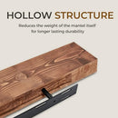 YLYHSST 72" FIREPLACE MANTEL, 3" THICK HANDMADE RUSTIC SOLID WOOD - BROWN - Like New