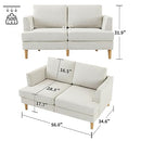 BFD MID CENTURY MODERN LOVESEAT COUCH, 56" EXTRA DEEP 2-SEAT SOFA - BEIGE - Like New