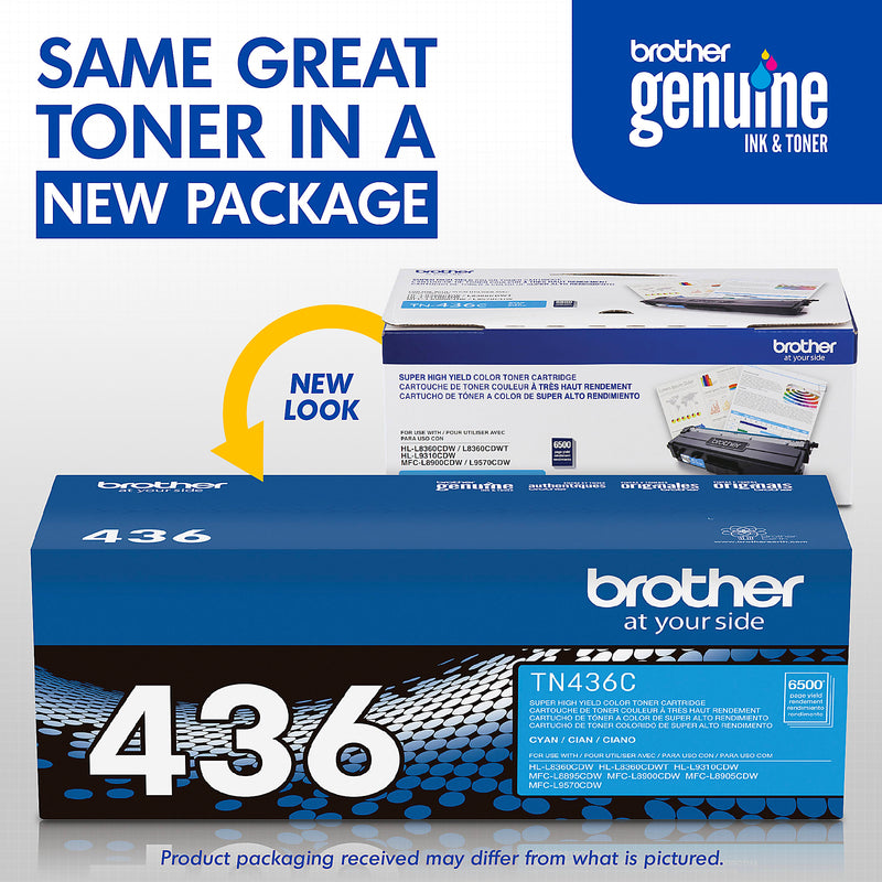 BROTHER® CYAN HIGH YIELD TONER CARTRIDGE, TN-436C - Brand New