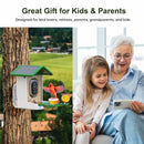 MADTASK SMART BIRD FEEDER WITH CAMERA, SOLAR POWERED BIRDHOUSE - GREEN WHITE - Brand New