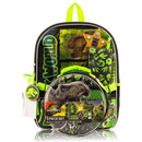 JURASSIC WORLD 2L 16" 5PC KIDS' LUNCH SET WITH BACKPACK - BLACK - Like New