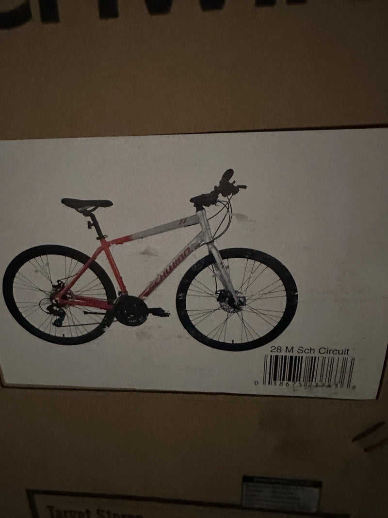 SCHWINN MEN’S CIRCUIT 700C/28” HYBRID BIKE SILVER/RED - Brand New