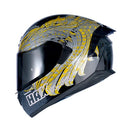 HAX Obsidian Full Face Dual Visor Motorcycle Helmet Pinlock Ready Slayer Gold L - Brand New