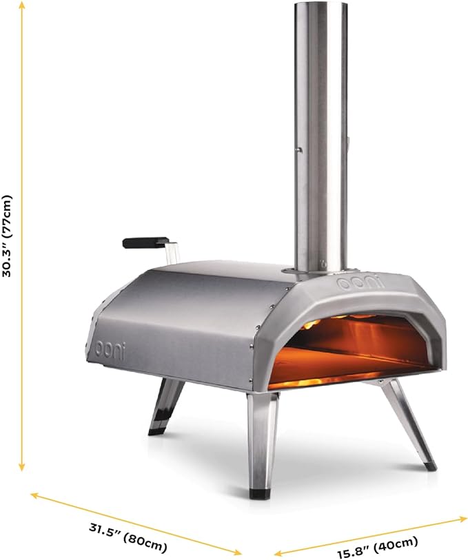 Ooni Karu 12 Multi-Fuel Outdoor Pizza Oven Portable Wood Gas UU-P29400 - Silver Like New