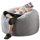 FASO Bean Bag Chair 4' Giant Memory Foam Furniture Bag Stuffed Sofa - Gray - Brand New