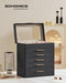 SONGMICS Jewelry Box with Glass Lid, 6-Layer Jewelry Organizer, 5 Drawers - Brand New