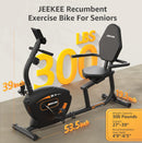 JEEKEE Recumbent Exercise Bike Magnetic Cycling Home Workout JKRB-US01 - BLACK - Like New