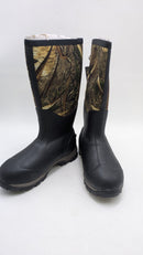 D DRYCODE Hunting Boots, Anti Slip Outdoor Rain Boots Size 9 - Black/Green - Brand New