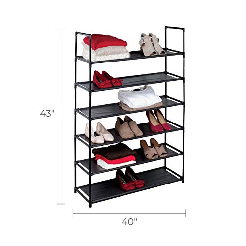AMERICAN DREAM HOME GOODS ORGANIZER 6 TIER SHOE RACK 6940-BK - BLACK - Like New