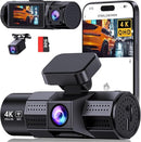 TUIFAC 4K 3 CHANNEL DASH CAM FRONT AND REAR INSIDE GT805 - BLACK - Like New