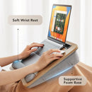 HUANUO PORTABLE LAP LAPTOP DESK WITH PILLOW CUSHION, FITS 15.6" LAPTOP - GRAY - Like New
