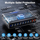 HONGYEE YMX-800W USB C CHARGER BLOCK 800W CHARGING STATION, 10 PORT FAST CHARGER - Like New