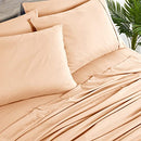 BIBB HOME 2000 COUNT 6-PIECE RAYON BAMBOO SHEET SET CAL KING BLUSH - Like New