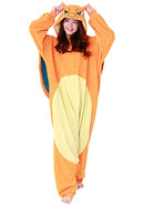 SAZAC POKEMON CHARIZARD KIGURUMI ONESIE ADULT UNISEX, ORANGE/YELLOW/TEAL/WHITE - Brand New