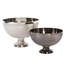 HOWARD ELLIOTT COLLECTION TEXTURED ALUMINUM FOOTED DECORATIVE BOWL SMOKE BLACK - Like New