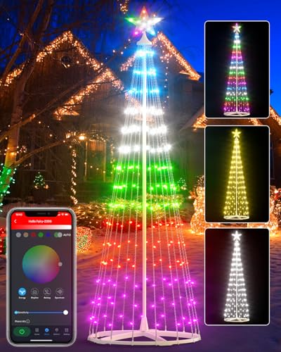 AVATAR CONTROLS 8FT SMART OUTDOOR CHRISTMAS CONTENT LED LIGHT SHOW - WHITE - Like New