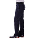 HAGGAR MEN'S E-CLO REPREVE STRIA FLAT FRONT DRESS PANT - 36W X 34L, 411 NAVY - Brand New