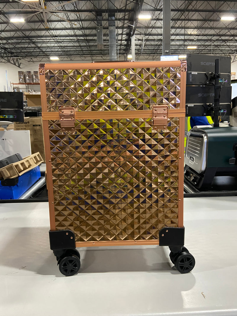 KUSPORT WOMEN'S CENTRAL HARDSIDE EXPANDABLE LUGGAGE SPINNER WHEELS - ROSE GOLD - Like New