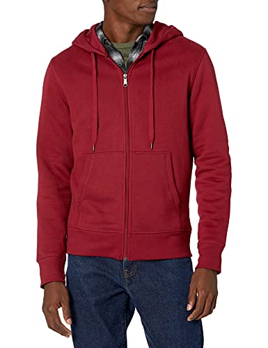 AMAZON ESSENTIALS MEN'S FULL-ZIP FLEECE HOODIE SIZE MEN MEDIUM RED - Brand New