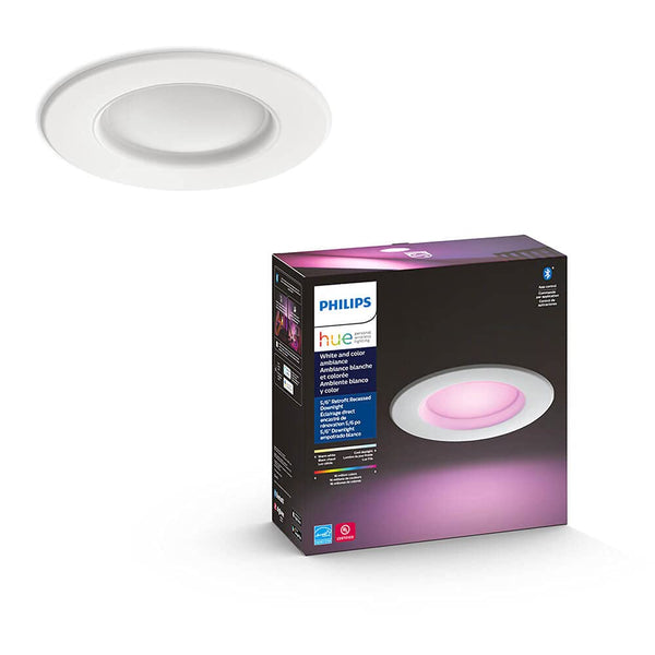 PHILIPS HUE SMART RECESSED 5/6 LED DOWNLIGHT, 700LM - WHITE - Brand New
