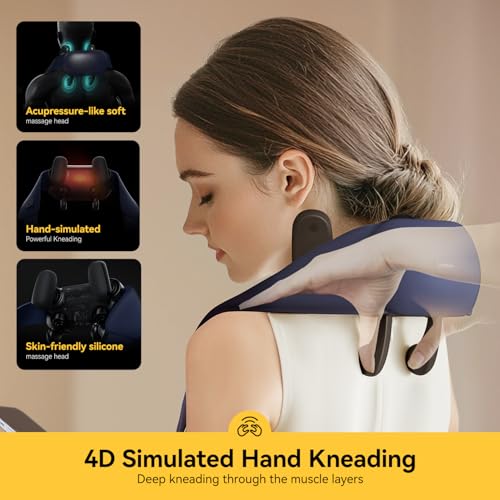 Neck Massager Cordless Shiatsu Shoulder Massager with Heat 4D Rechargeable - Like New