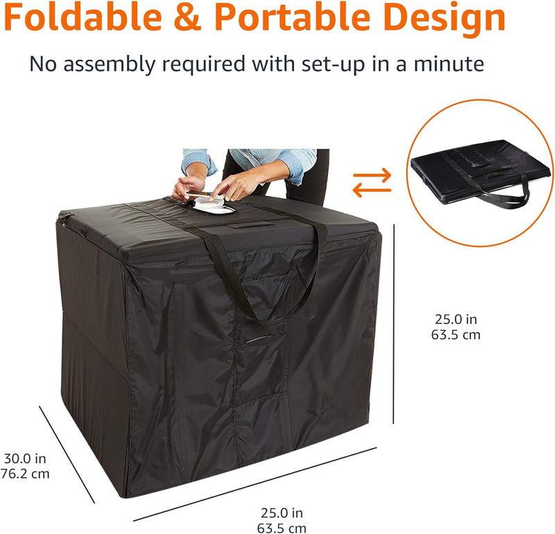 Amazon Basics Portable Foldable Photo Studio Box with LED Light - Black - Like New