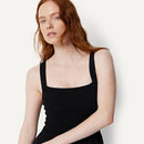 AMAZON ESSENTIALS WOMEN'S SQUARE NECK WIDE LEG SLEEVELESS JUMPSUIT - 2XL - BLACK - Brand New