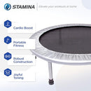 STAMINA FOLDING TRAMPOLINE WITH SMART WORKOUT APP - BLACK - Like New