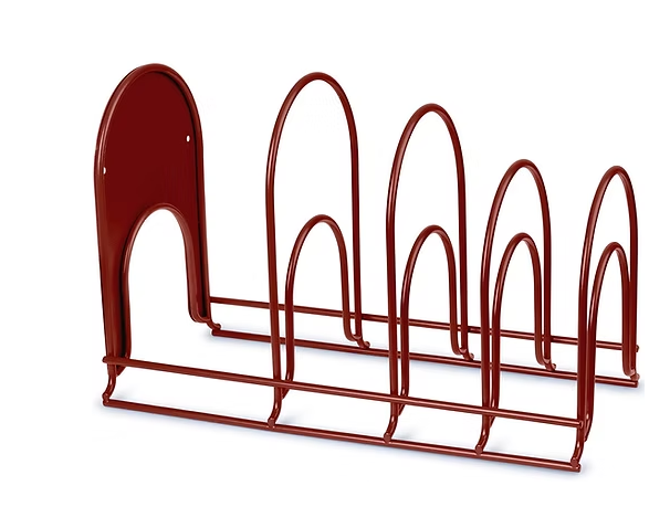CUISINEL HEAVY DUTY PAN AND POT ORGANIZER - 5 TIER RACK - 15 INCH - RED - RED - Like New