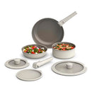 BELLA 8 PIECE COOKWARE SET CERAMIC NONSTICK  ODJ-BLS801 - OATMILK - Like New