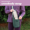 FIT + FRESH CROSSBODY WATER BOTTLE CARRIER WITH INSULATED COMPARTMENT GREEN - Brand New