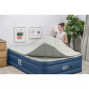 SEALY ALWAYZAIRE TOUGH GUARD DUVET MATTRESS QUEEN BUILT-IN PUMP - BEIGE/BLUE - Like New