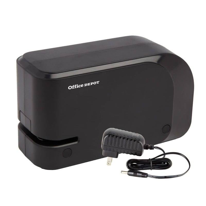 OFFICE DEPOT HALF-STRIP COMPACT ELECTRIC STAPLER, BLACK, 71757 - BLACK - Like New