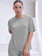 TALMONT WOMEN'S PAJAMA SET SHORT SLEEVE 2 PIECE OUTFITS LOUNGE SET - 3XL - GRAY - Brand New