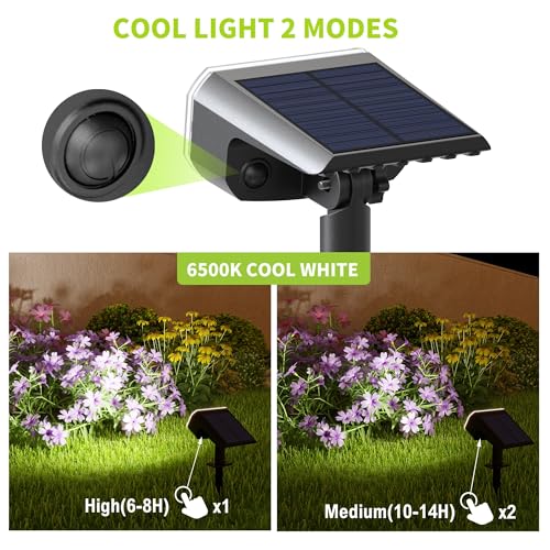 JEJOT SOLAR LIGHTS OUTDOOR LIGHTING MODES - 6500K 4-PACK - BLACK - Brand New