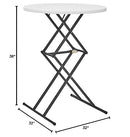 LIVING AND MORE 32INCH ROUND BAR HEIGHT FOLD TABLE WHITE - WHITE - Like New
